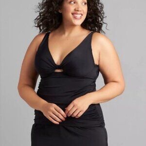 NWOT Cacique 44D Keyhole Bow Underwire Swim Tankini 126633